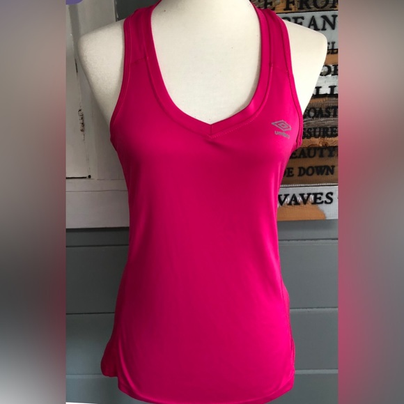 Bundle of 3 exercise racerback tank tops. Pink, purple, & racerback. All size M - Picture 8 of 14